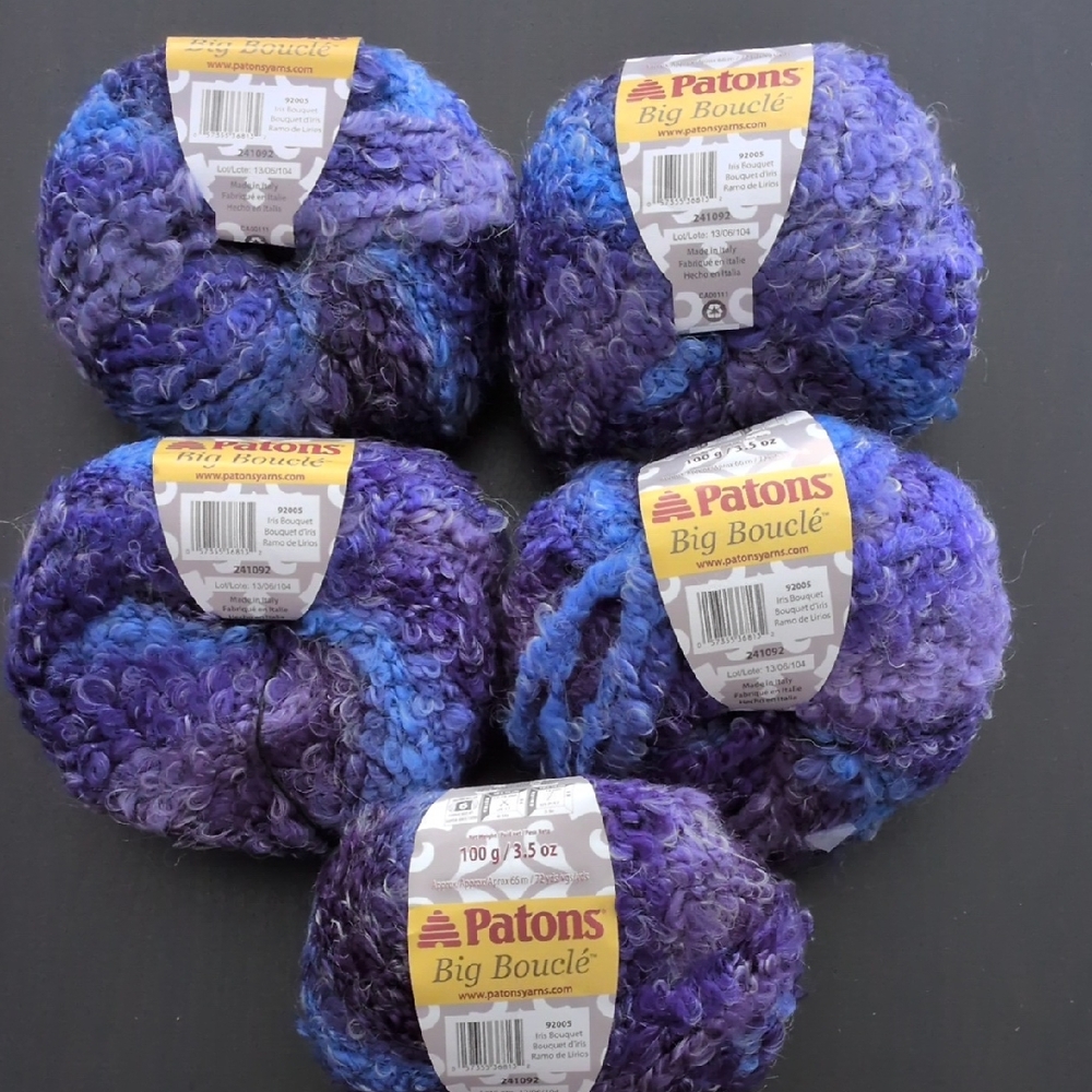 Patons Big Bouclé Yarn - Purple & Blue Blend
